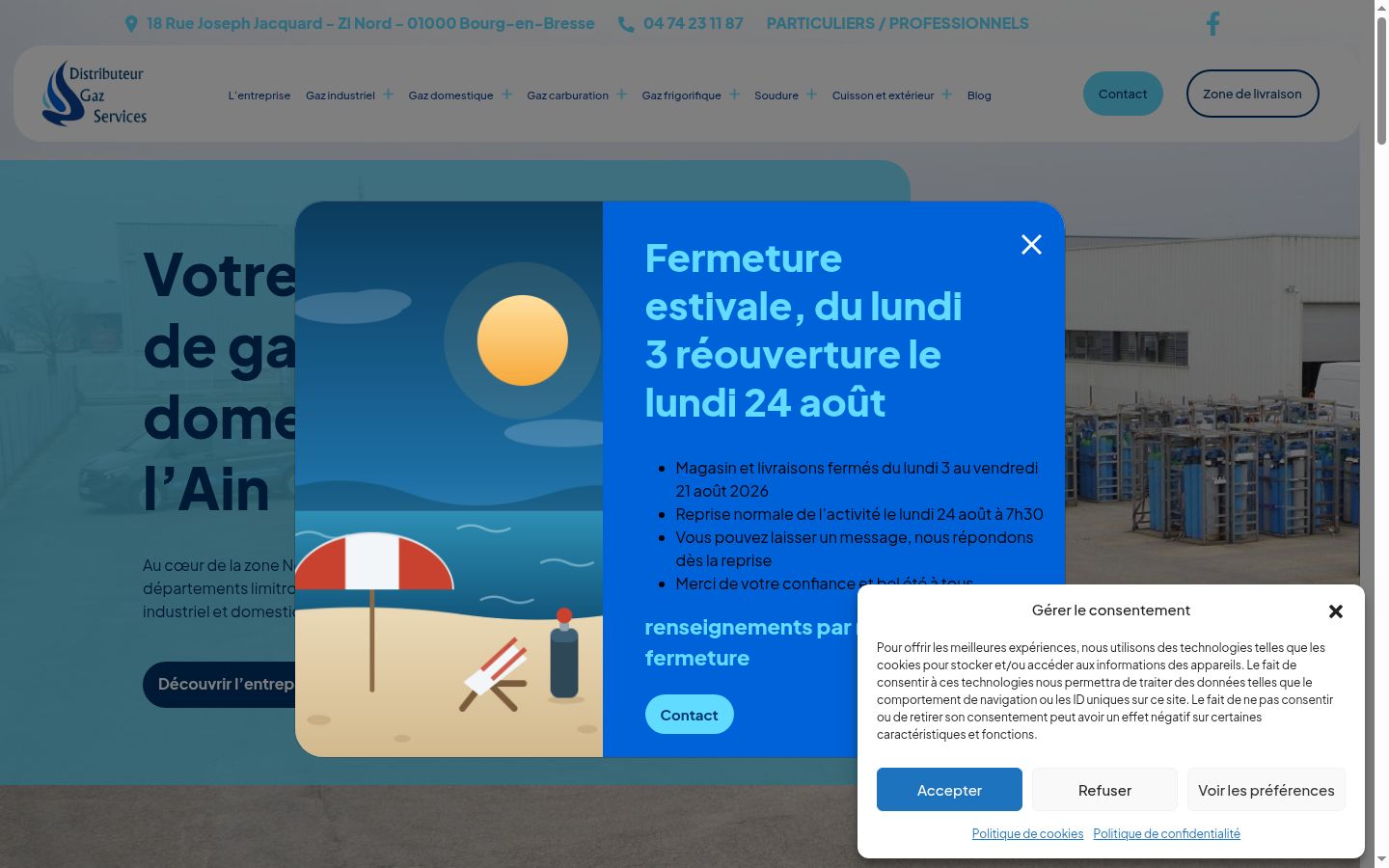 Screenshot of the consent banner shown before any interaction