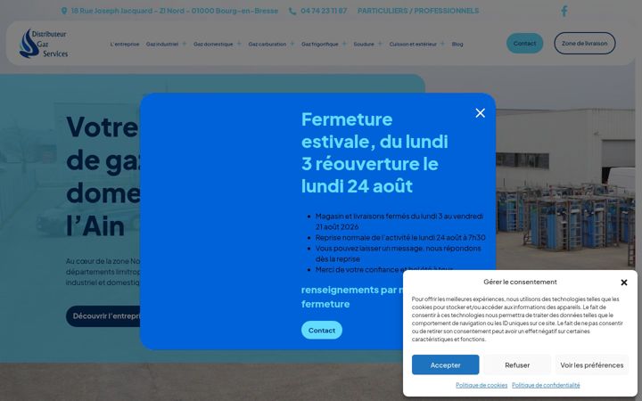 Captura de pantalla de distributeurgazservices.fr