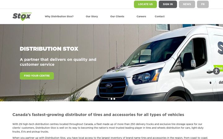 Screenshot stránky distributionstox.ca