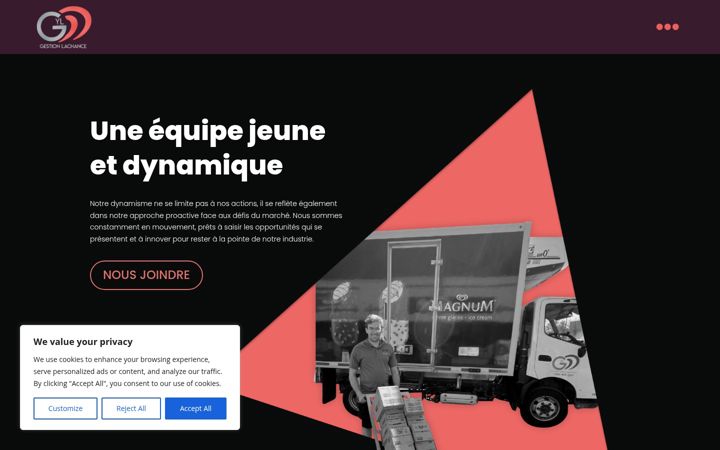 Screenshot stránky distributionyvonlachance.ca