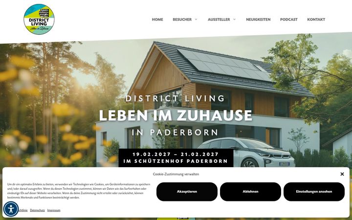 Screenshot of district-living-messe.de