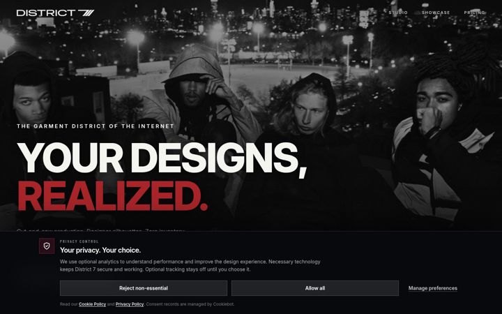 Ekrānuzņēmums no district7.io