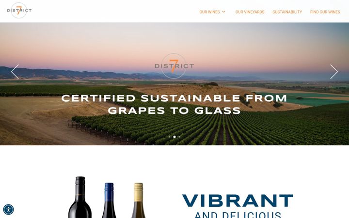 Screenshot of district7wines.com
