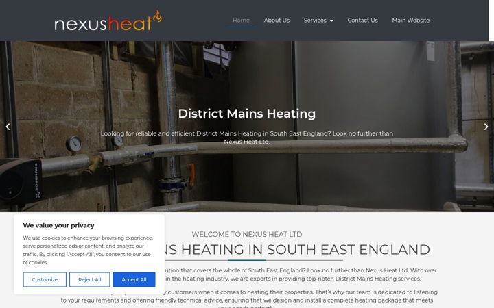 Screenshot di districtmainsheatingsoutheastengland.co.uk