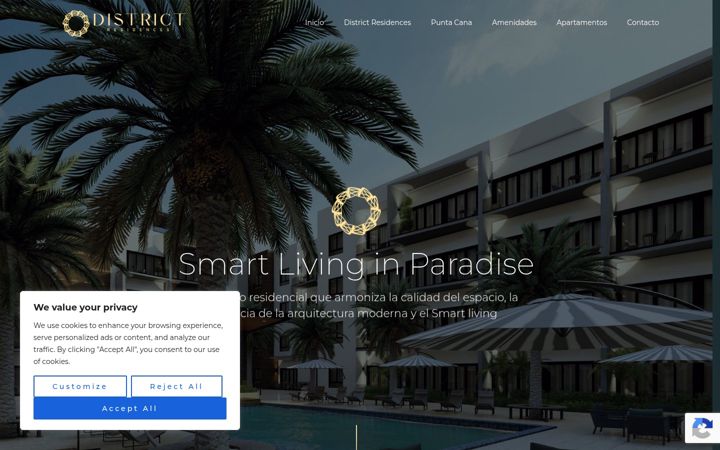 Screenshot of districtresidencespuntacana.com
