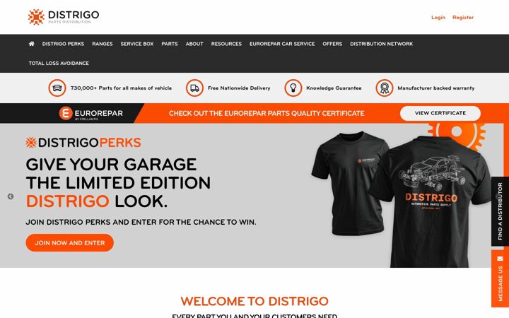 Screenshot di distrigoparts.co.uk