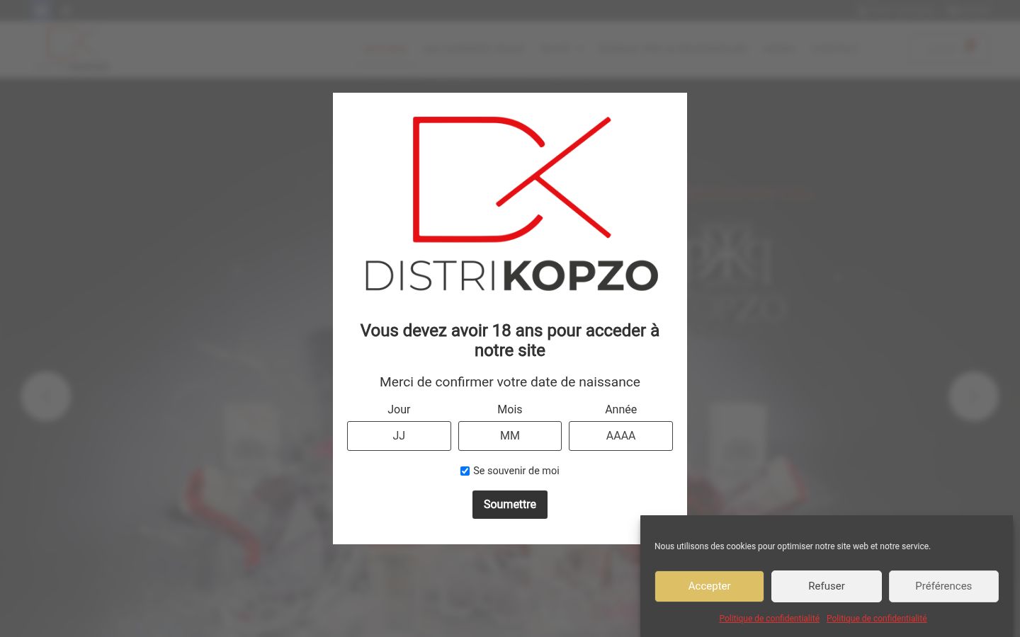 Screenshot of the consent banner shown before any interaction