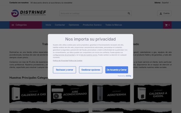 Screenshot of distrinef.eu