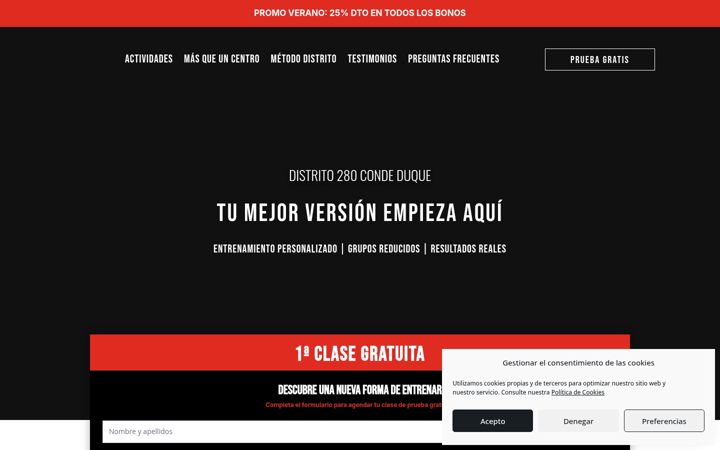 Screenshot of distrito280madridcondeduque.com