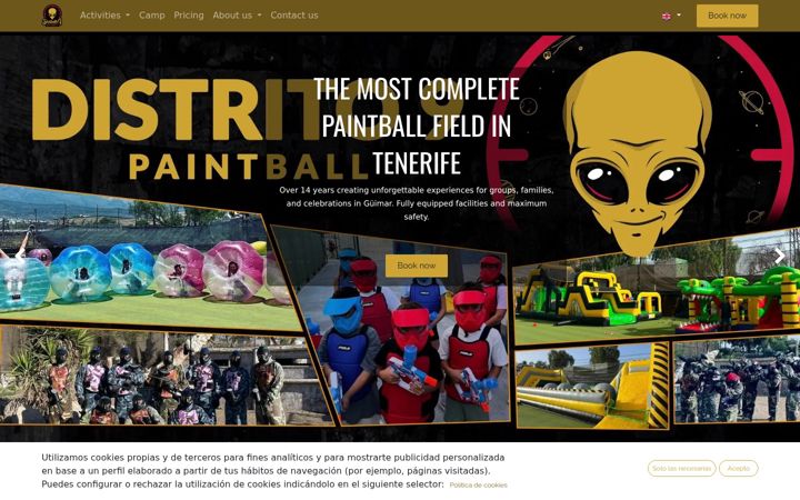Ekraanipilt saidist distrito9paintball.es
