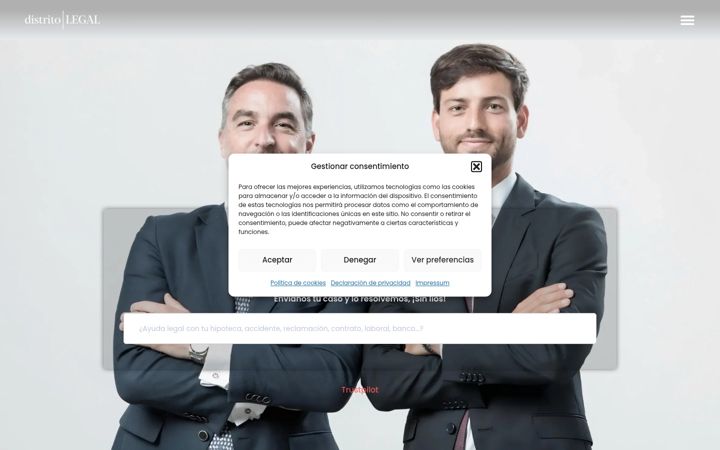 Snímek obrazovky distritolegal.es
