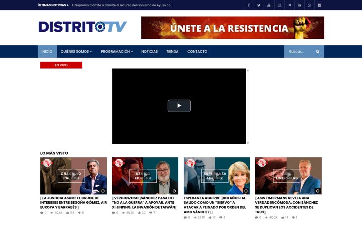 Snímek obrazovky distritotv.es
