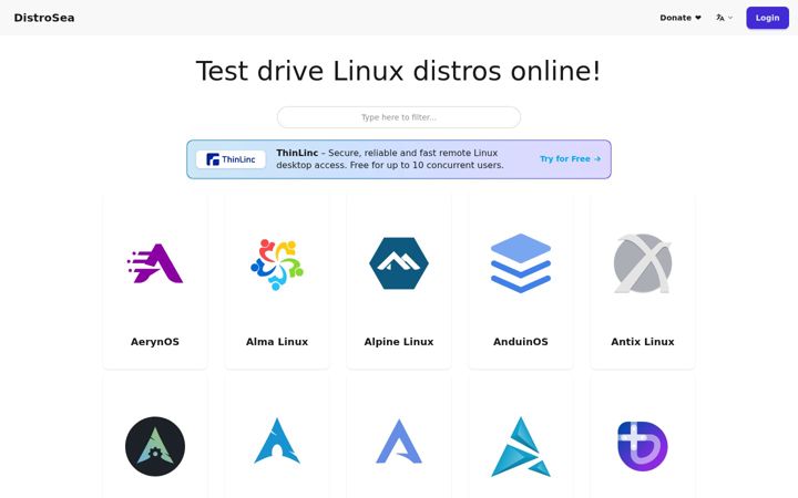 Screenshot of distrosea.com