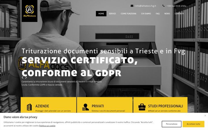 Screenshot di distruzionedocumentitrieste.it