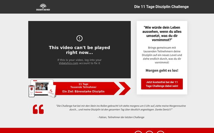 Screenshot of disziplin-challenge.com