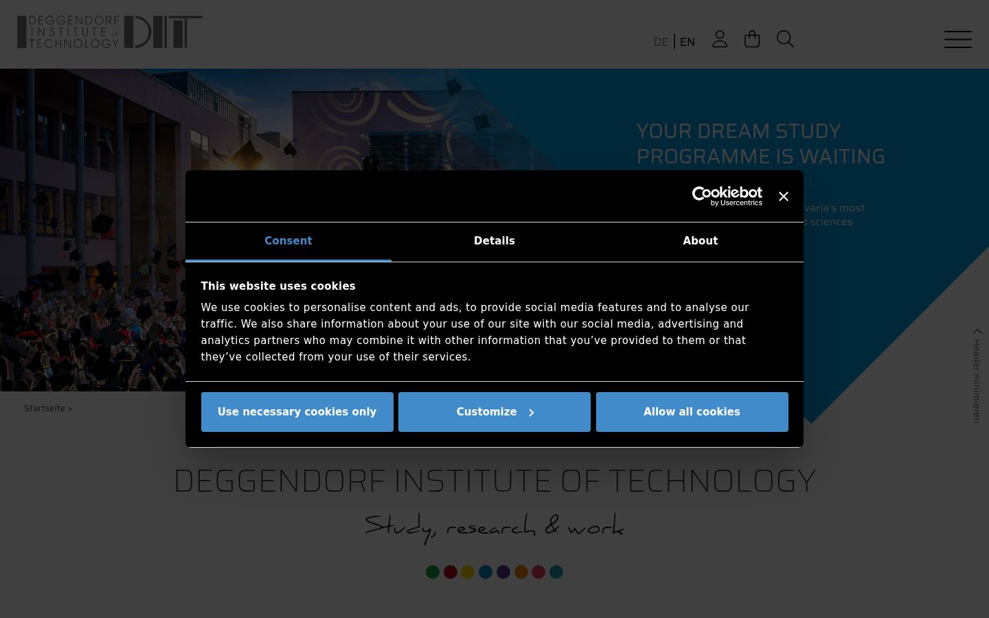 Screenshot tal-banner tal-kunsens muri qabel kwalunkwe interazzjoni
