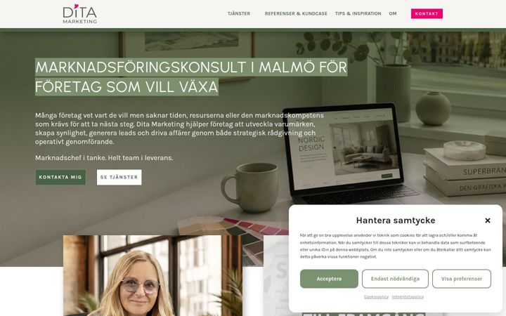 Skærmbillede af ditamarketing.se