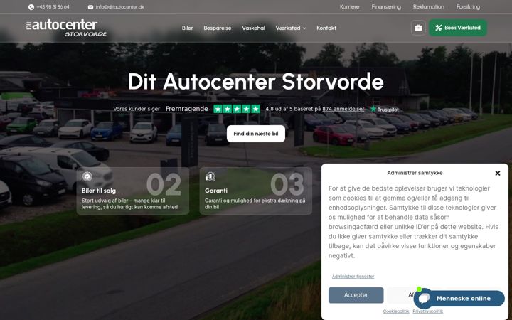 Posnetek zaslona ditautocenter.dk