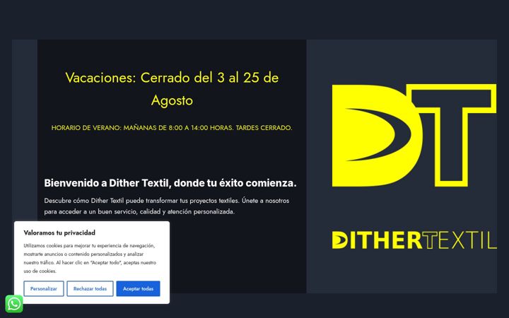 Screenshot of dithertextil.com