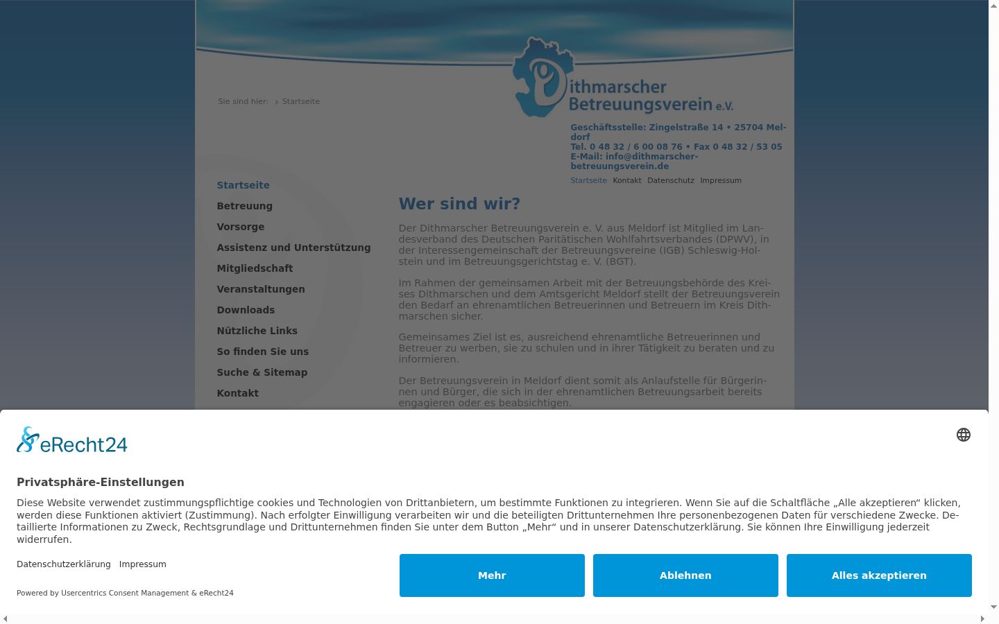 Screenshot of the consent banner shown before any interaction