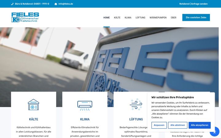 Screenshot of dithmarscher-kaeltetechnik.de