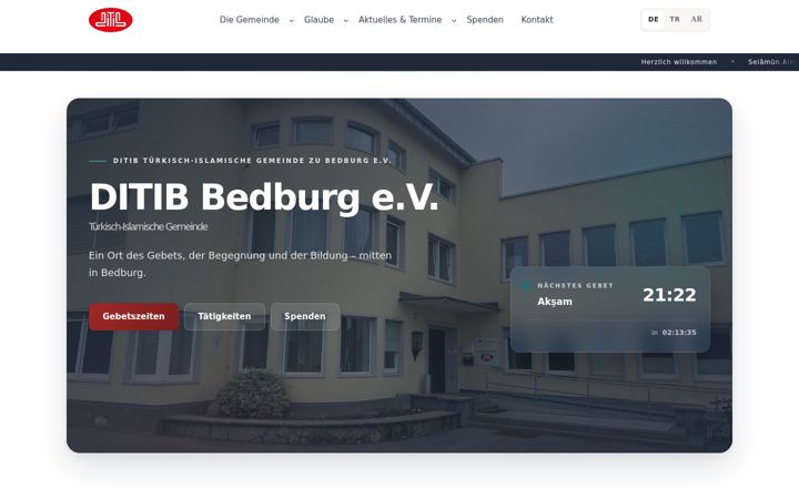 Screenshot stránky ditib-bedburg.de
