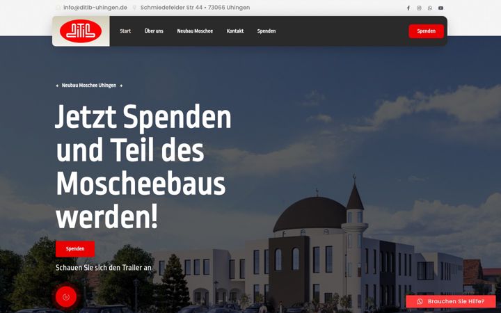 Screenshot stránky ditib-uhingen.de