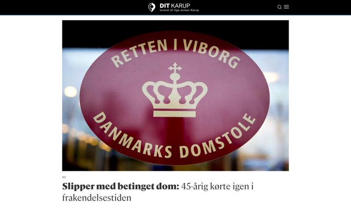 Captură de ecran a ditkarup.dk