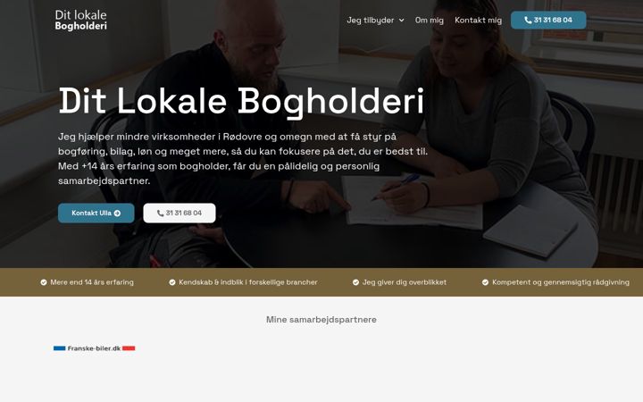 Skärmbild av ditlokalebogholderi.dk