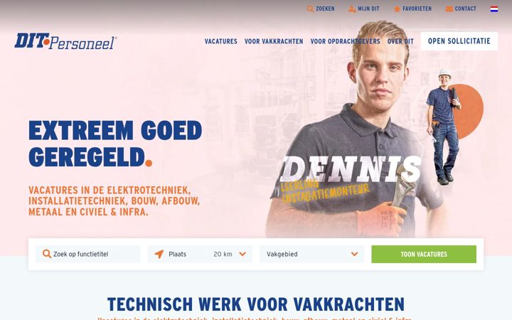Snimka zaslona za ditpersoneel.nl
