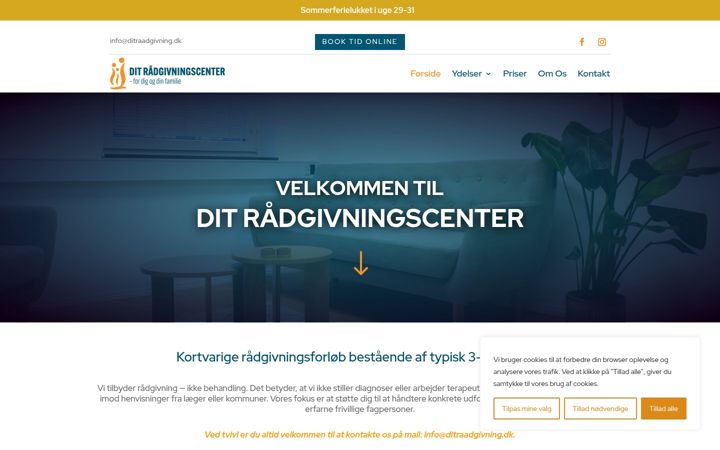 Captura de pantalla de ditraadgivning.dk