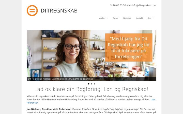 Screenshot of ditregnskab.com