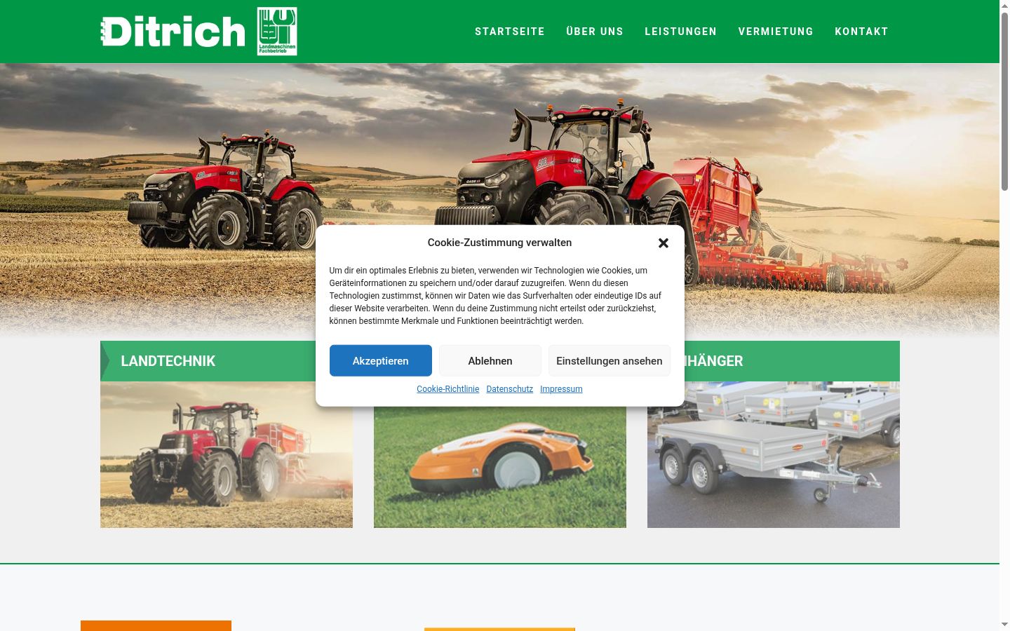 Screenshot of the consent banner shown before any interaction