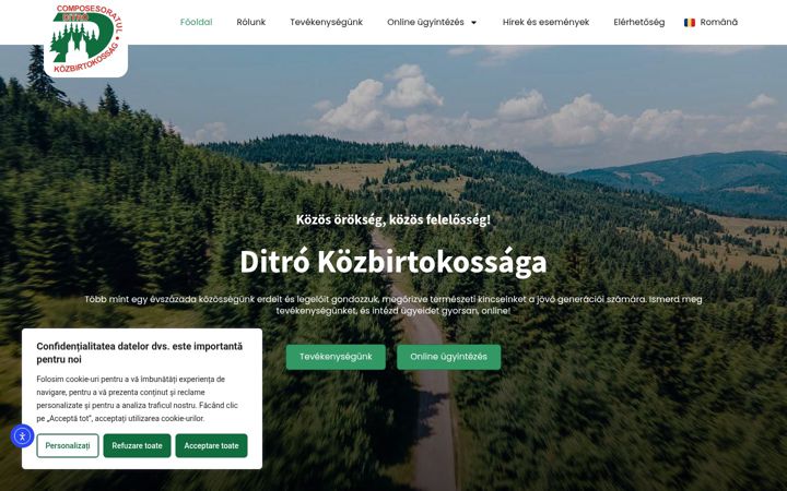 Екранна снимка на ditrokozbirtokossag.ro