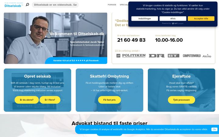 Captura de pantalla de ditselskab.dk