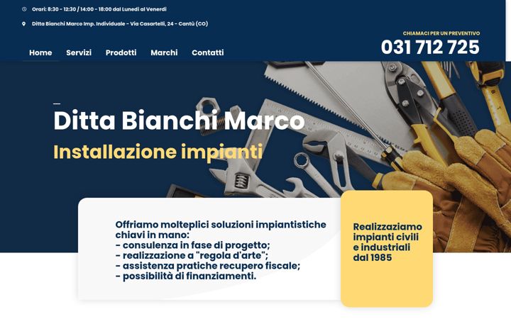 Screenshot di dittabianchimarco.it
