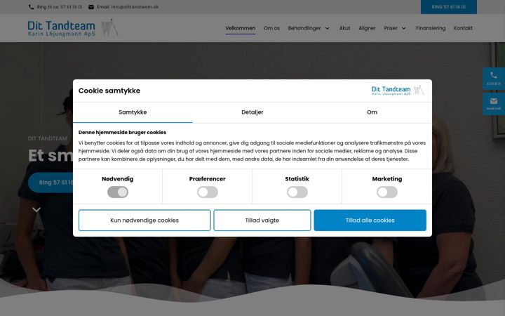Captura de pantalla de dittandteam.dk