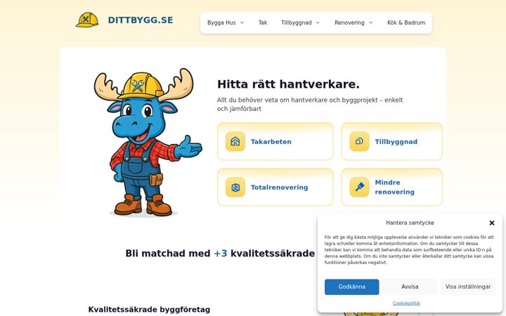 Captura de ecrã de dittbygg.se