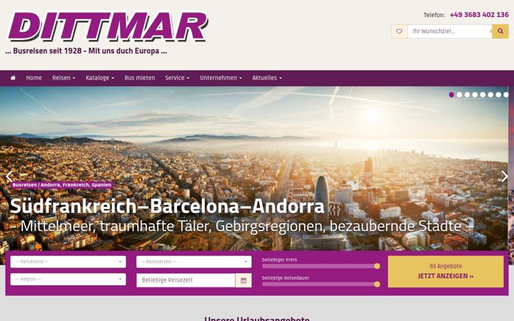 Screenshot of dittmar-reisen.de