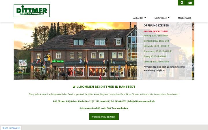 Screenshot of dittmer-hanstedt.de