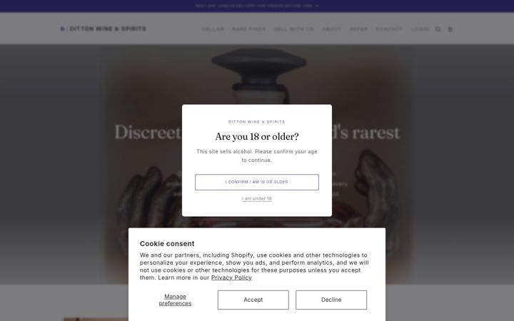 Screenshot of dittonwineandspirits.com