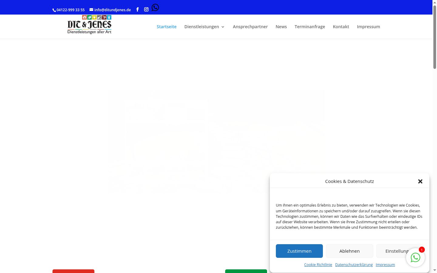 Skärmbild av samtyckesbannern som visades före någon interaktion