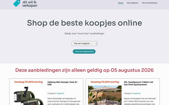 Snimka zaslona za ditwilikverkopen.nl