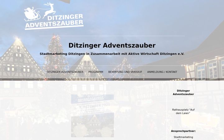 Screenshot of ditzinger-weihnachtsmarkt.de