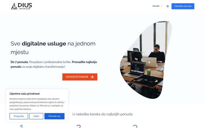 Screenshot of dius.hr