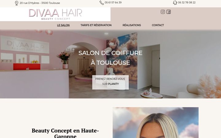 Captura de pantalla de divaahair.fr