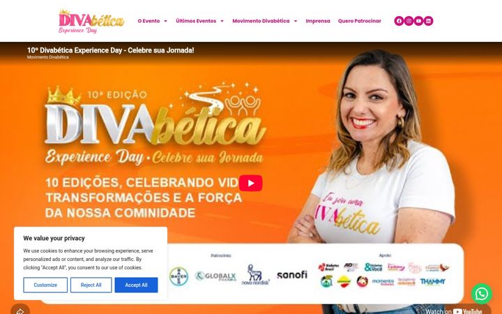 Captura de pantalla de divabeticaexperienceday.com.br