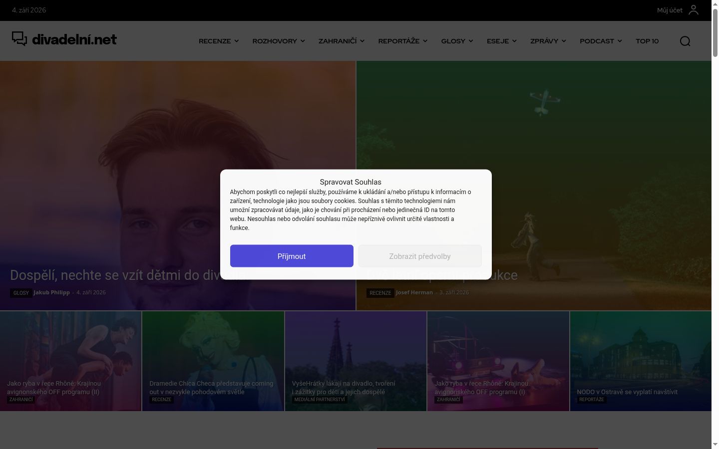 Screenshot del banner di consenso mostrato prima di qualsiasi interazione