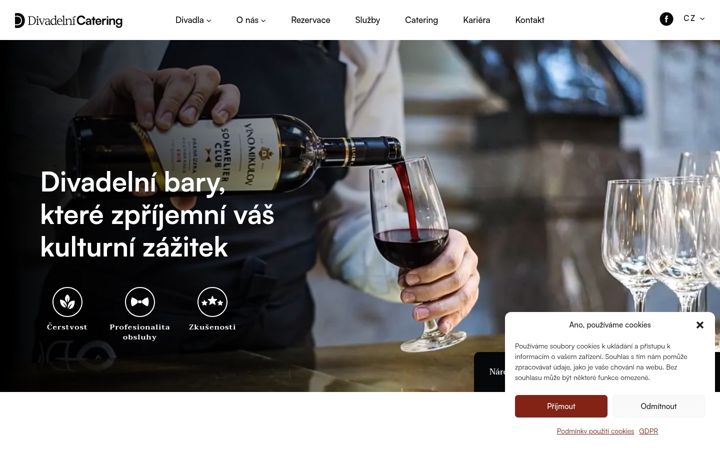 Screenshot ta' divadelnicatering.cz