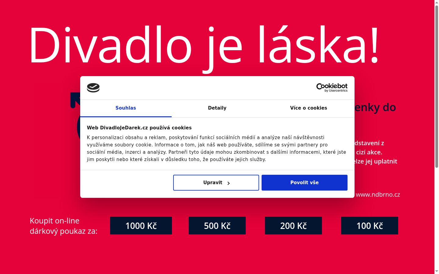 Skærmbillede af samtykkebanneret, som det blev vist før nogen interaktion
